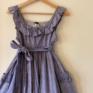 Vintage 1970’s Ladies Laura Ashley Calico Printed Cotton Denim Dress